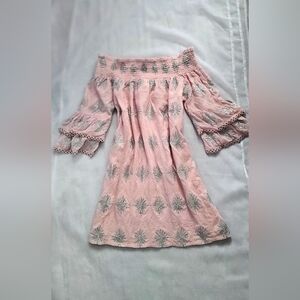 Boston Proper Pink Off-Shoulder Dress